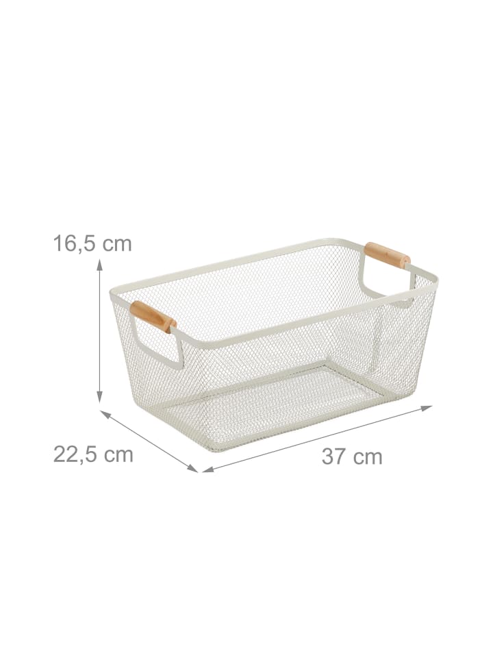 relaxdays Drahtkorb in Weiß - (B)37 x (H)16,5 x (T)22,5 cm günstig kaufen onesize