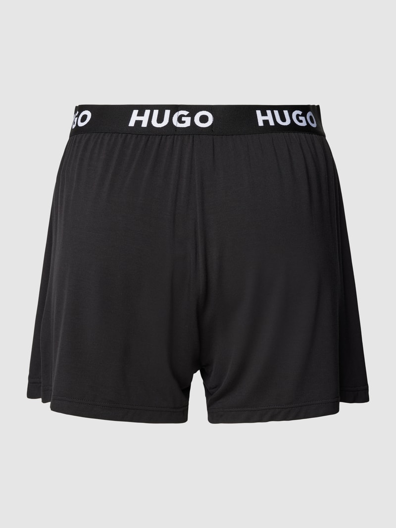 Pyjama-Shorts mit elastischem Logo-Bund Modell 'UNITE' in schwarz