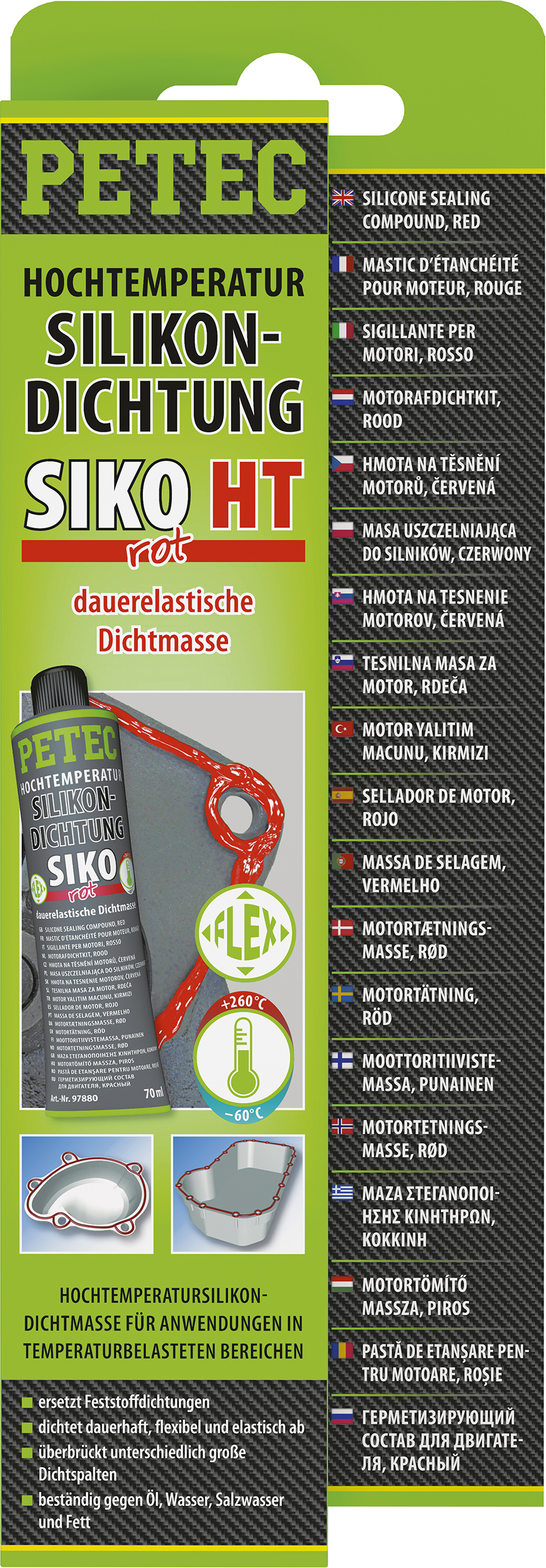 Hochtemperatur-Silikondichtung, dauerelastisch, 70 ml, Petec - ATU