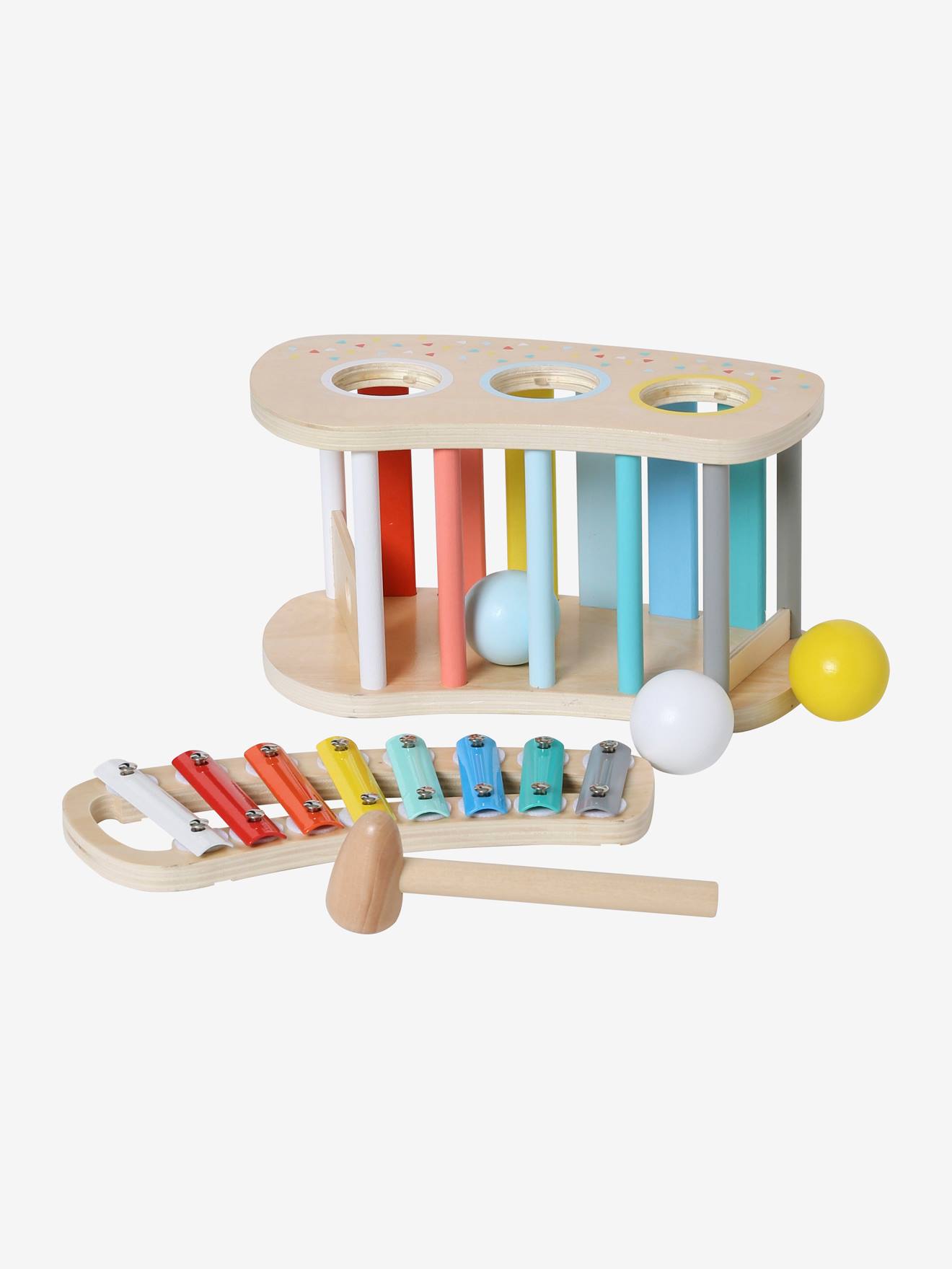 Tap tap xylophone 2 en 1 en bois FSC® rose