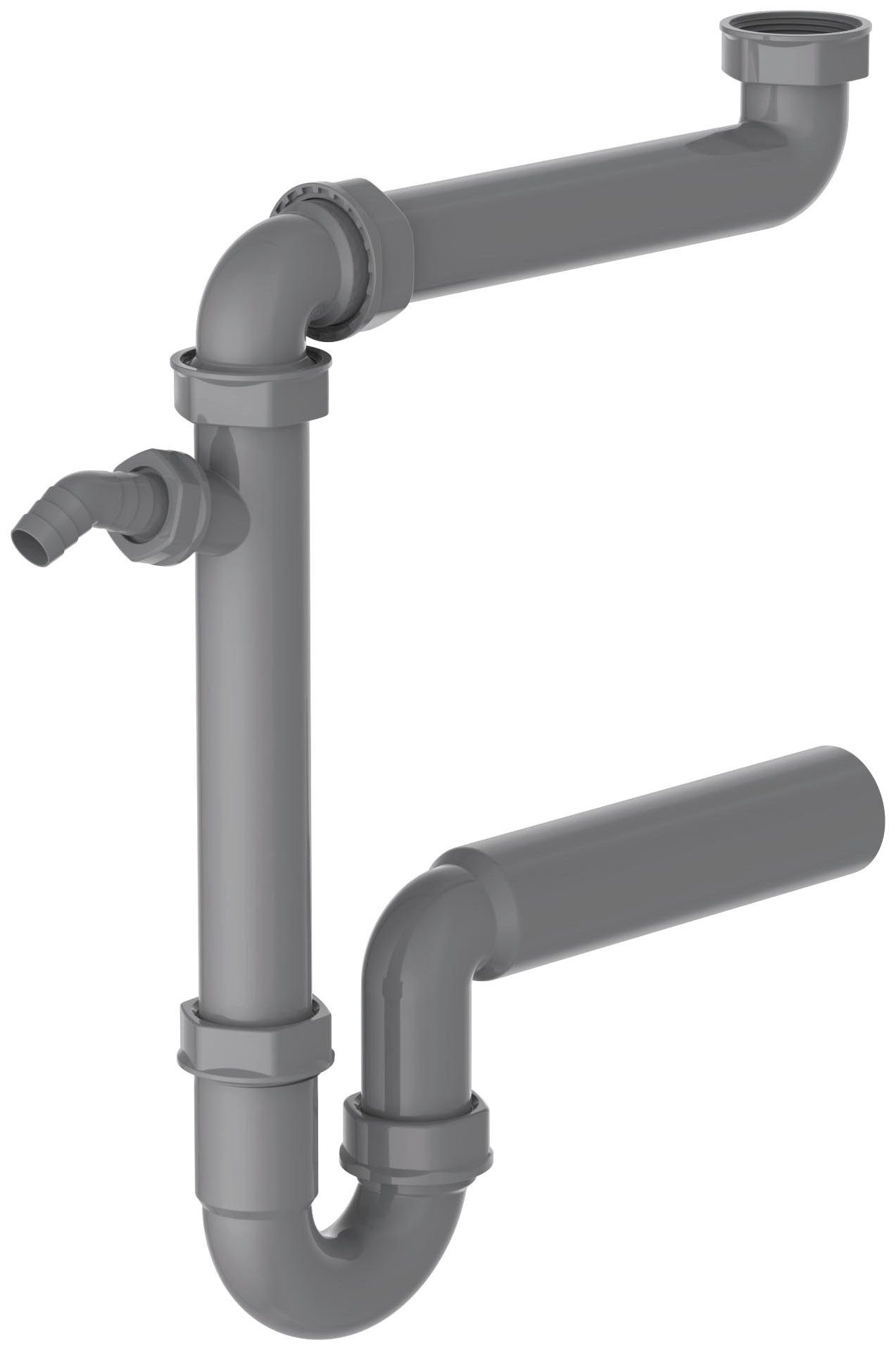 Kirchhoff Siphon ECO Save, (Set), Abfluss für Spüle, Ablaufgarnitur mit Geräteanschluss