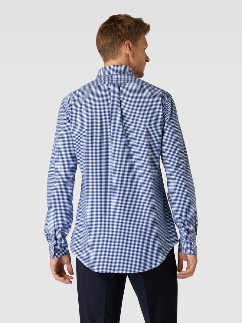 Slim Fit Freizeithemd mit Vichy-Karo in marineblau