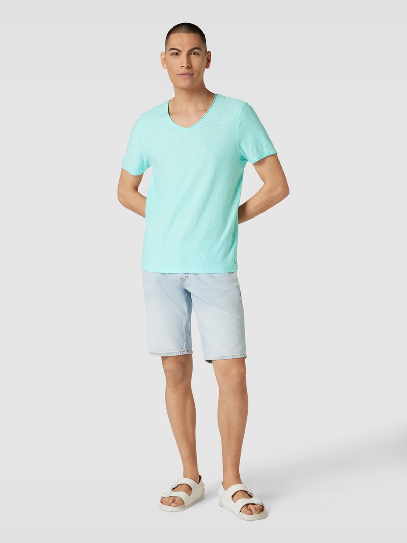 T-Shirt mit V-Ausschnitt in jeans