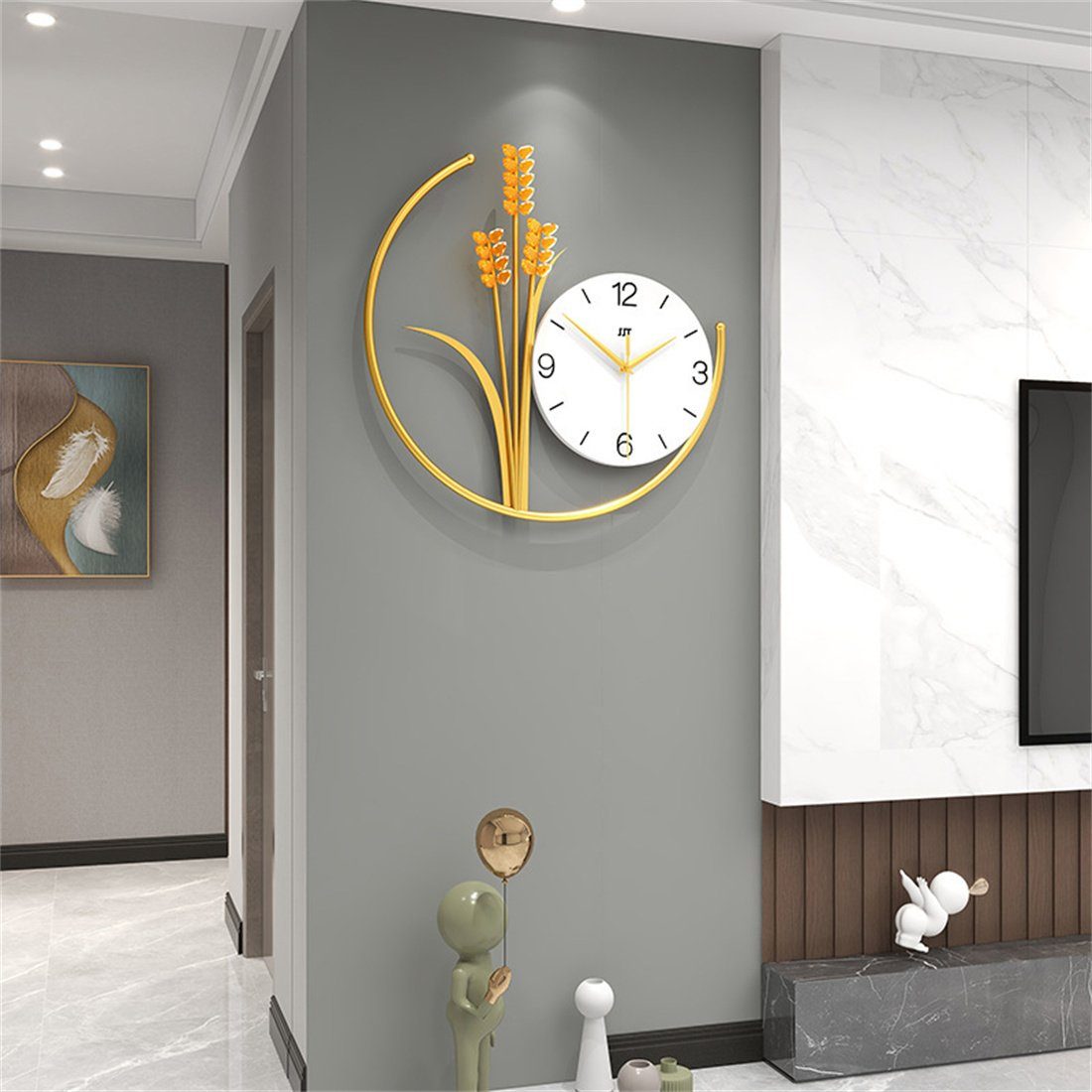 DÖRÖY Wanduhr 45cm Moderne einfache stille Wanduhr, Wohnzimmer Mode Wanduhr, Uhr