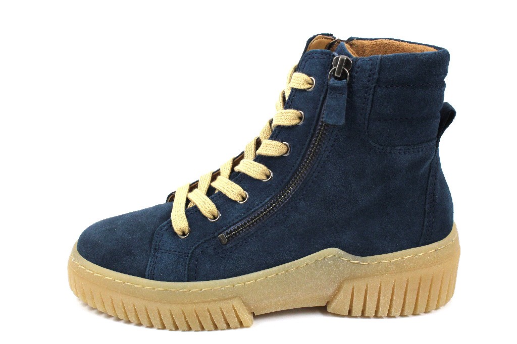 GABOR Schnür-Stiefeletten blau DREAMVELOUR topas