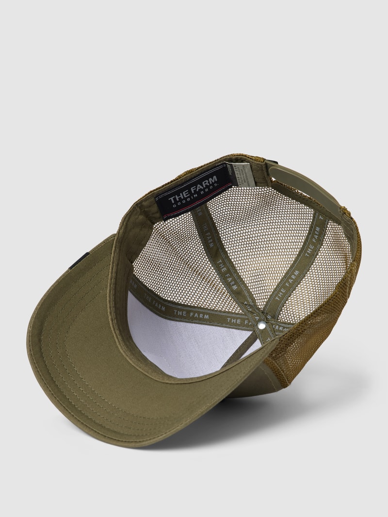 Trucker Cap mit Label-Detail Modell 'Road Rage' in olivgrün