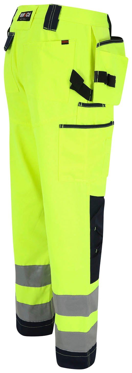 Herock Arbeitshose Styx Warnschutz Hose Wasserabweisend, viele Taschen, 2 feste Nageltaschen, sehr angenehm