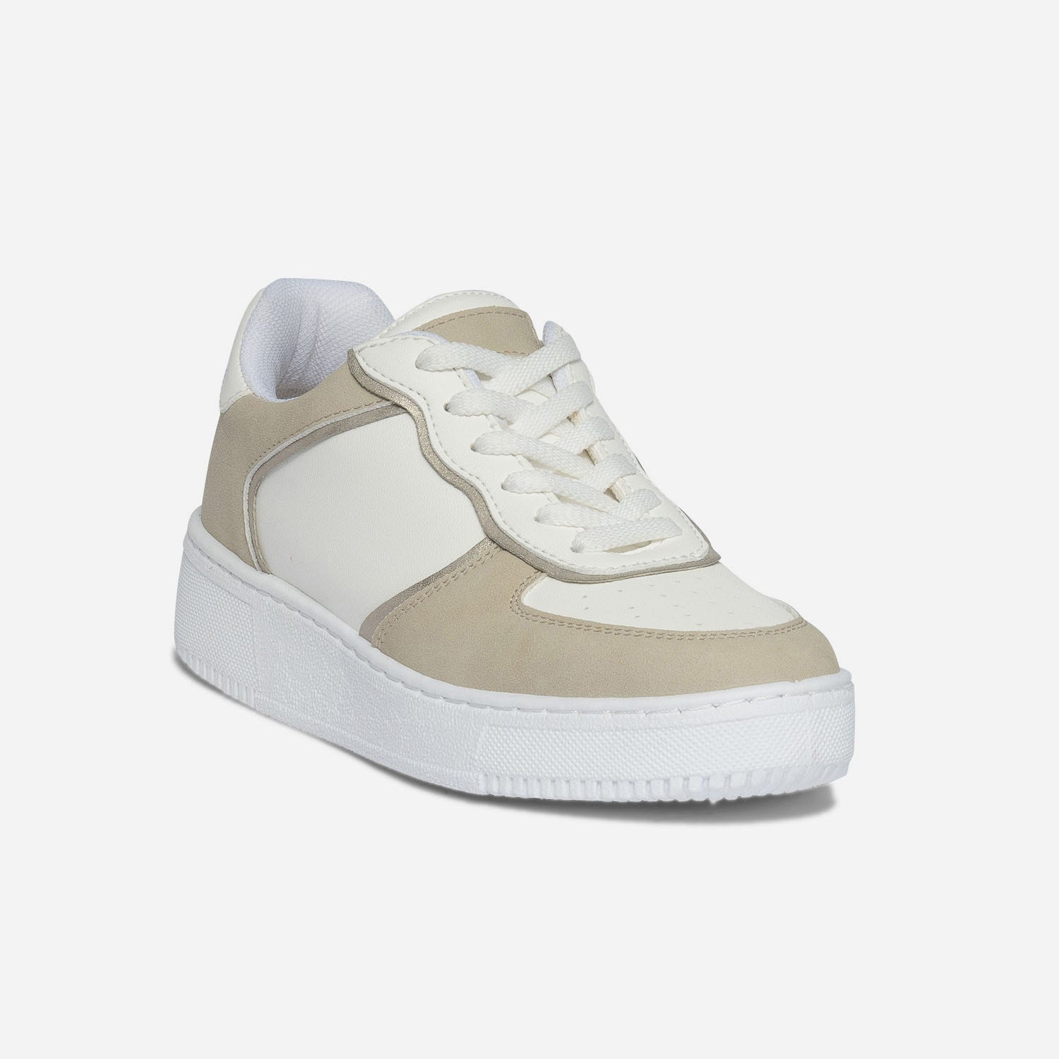 Tennis TEXTO écrue, beige et or