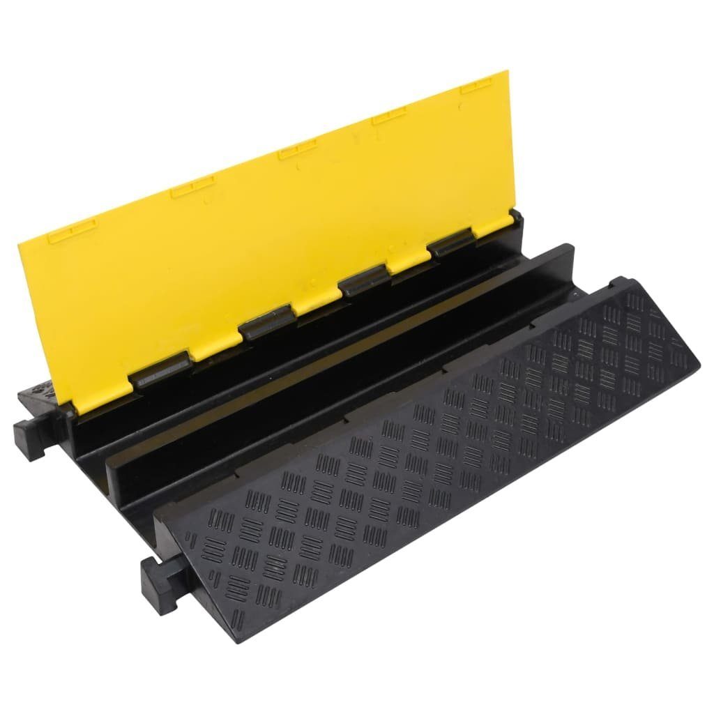 vidaXL Parkschwelle Kabelschutzrampe mit 2 Kanälen 90 cm Gummi