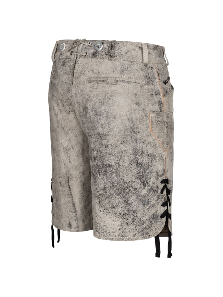 PAULGOS Lederhose Kurz Echtleder HK6 ANTIK in Mitternachtsgrau günstig kaufen
