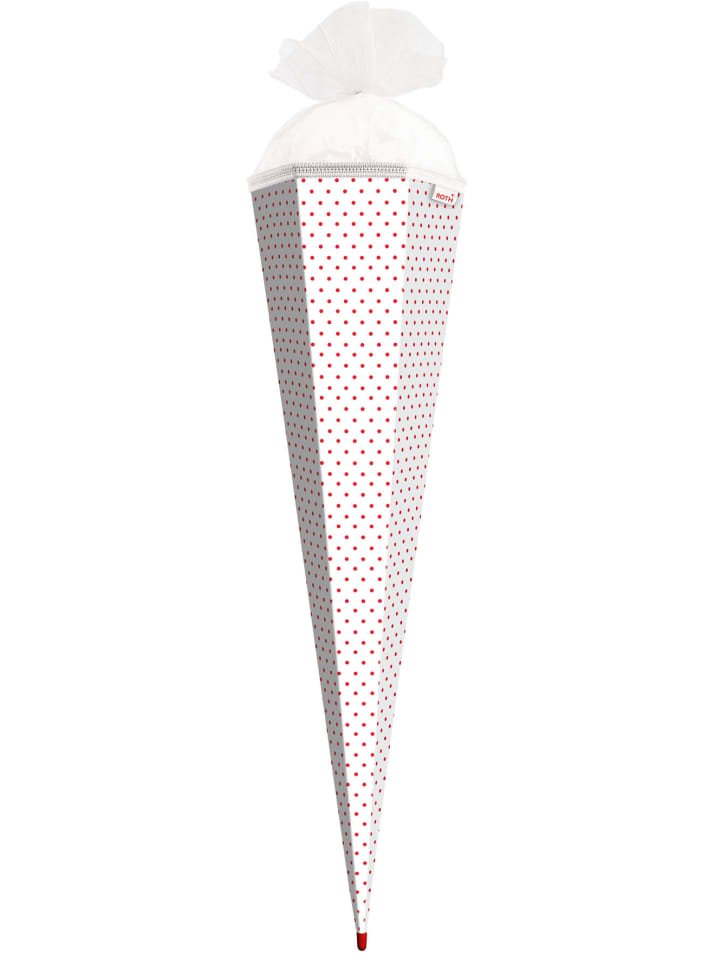 ROTH Bastel-Schultüte groß weiß rote Punkte 85 cm in Weiß günstig kaufen onesize