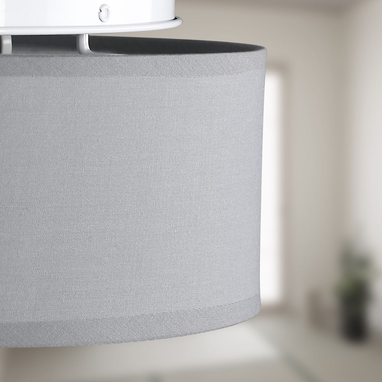 Casaria monzana® Deckenlampe Grau Stoff Ø38cm