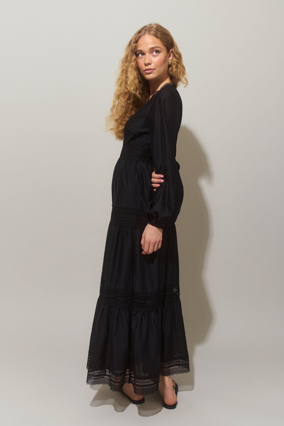 Lace detail maxi dress