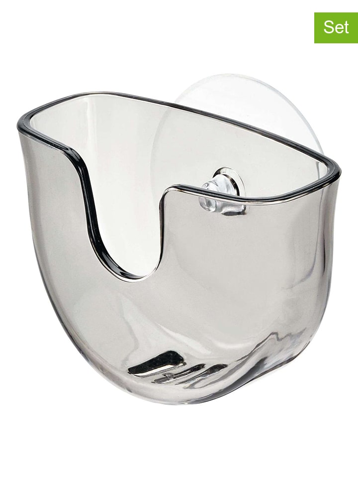 Idesign 3er-Set: Schwammhalter ''Vella'' in Grau - (B)14 x (H)10,5 x (T)5 cm günstig kaufen onesize