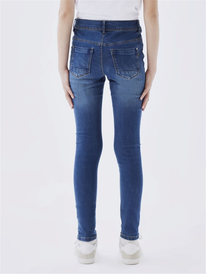 name it Skinny Fit Jeans für Mädchen in Medium Blue Denim günstig kaufen