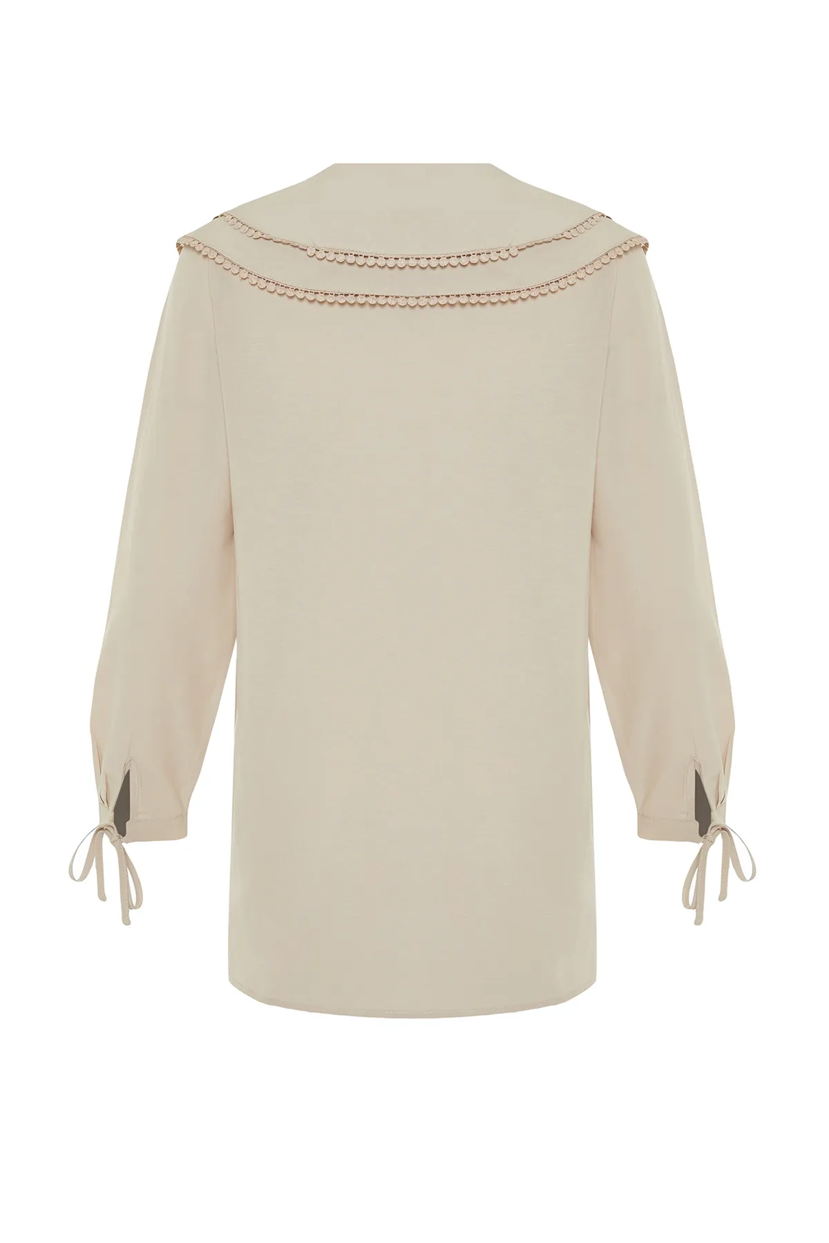Trendyol Modest  Gewebtes Hemd mit Steinkragen und Bommeldetails TCTSS22GO0335
