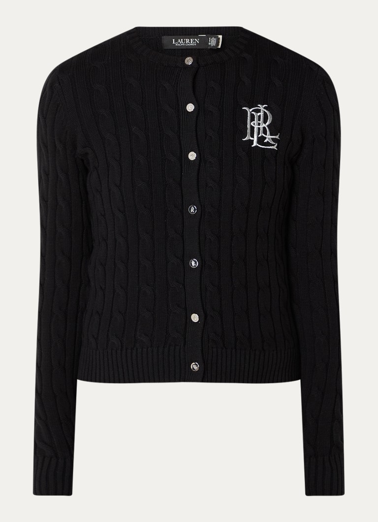 Vestă tricotată cu cabluri Ralph Lauren și logo brodat