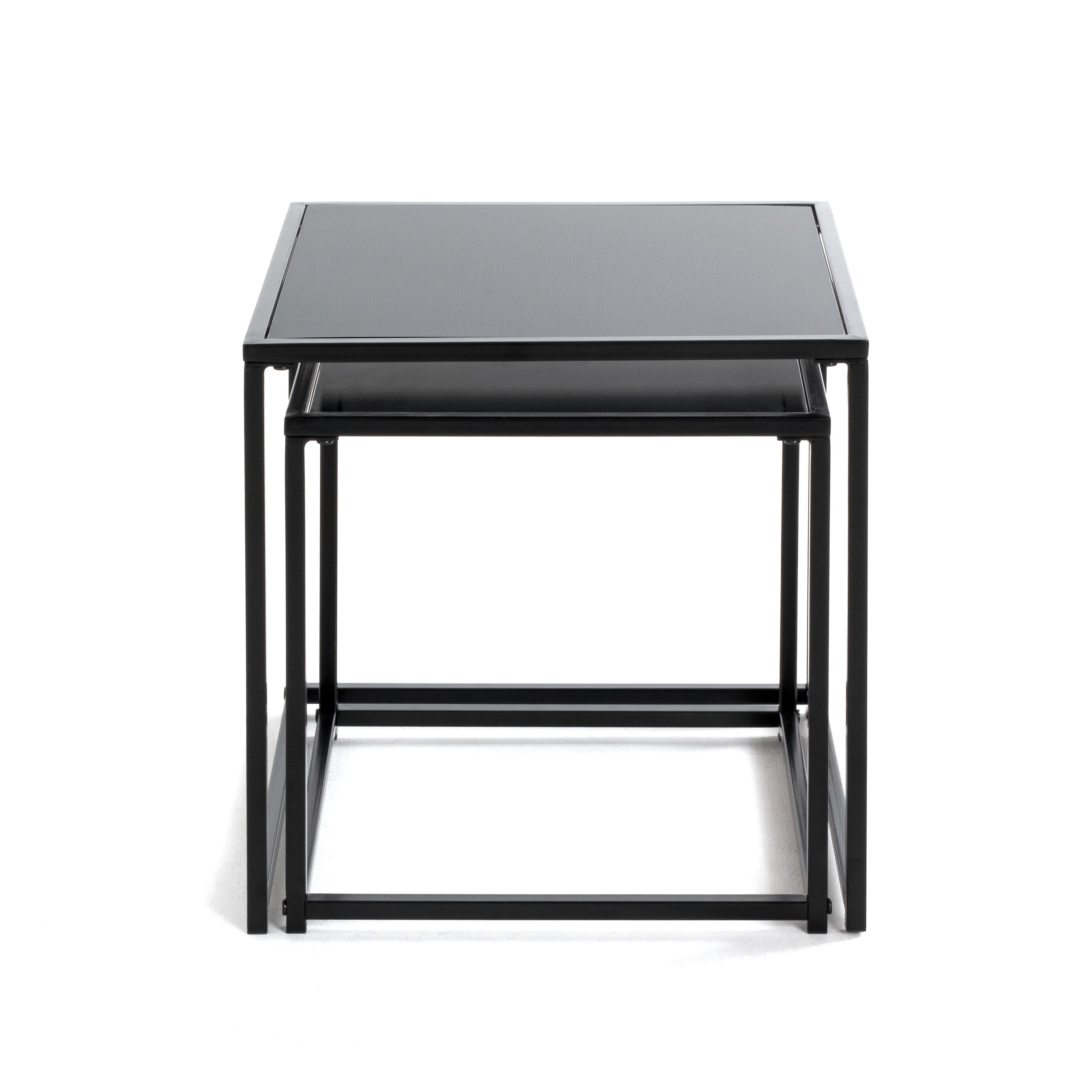 HAKU Beistelltisch Beistelltisch, HAKU Möbel Beistelltisch 2er Set schwarz Kaffeetisch Laptoptisch
