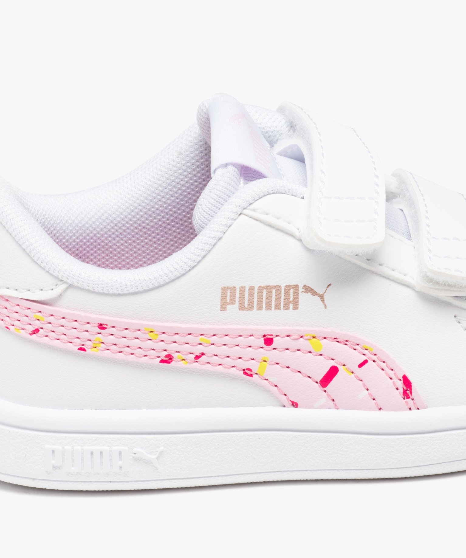 Baskets bébé fille à double scratch - Puma blanc | GEMO