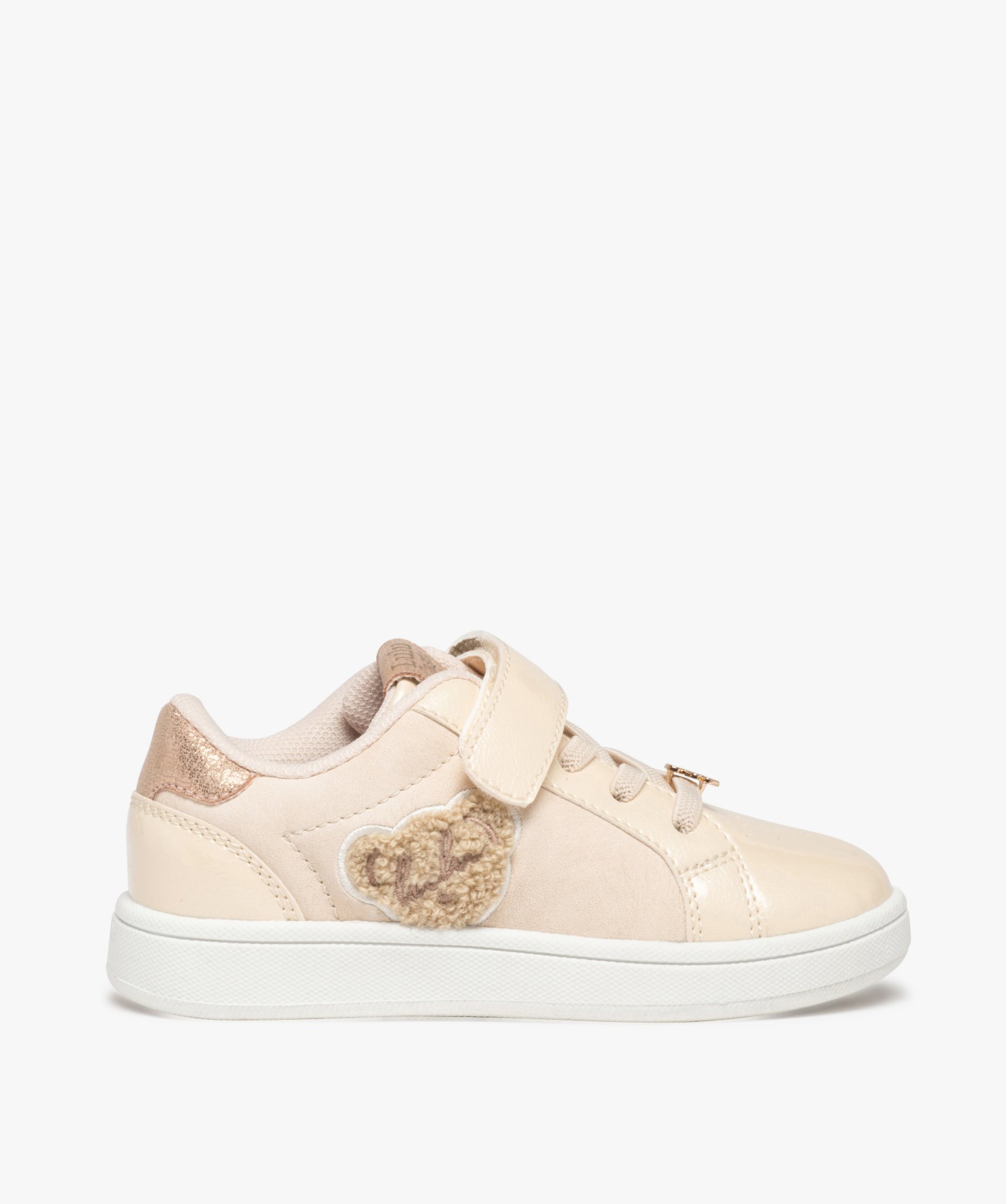 Baskets fille à détails brillants et vernis – LuluCastag... beige | GEMO