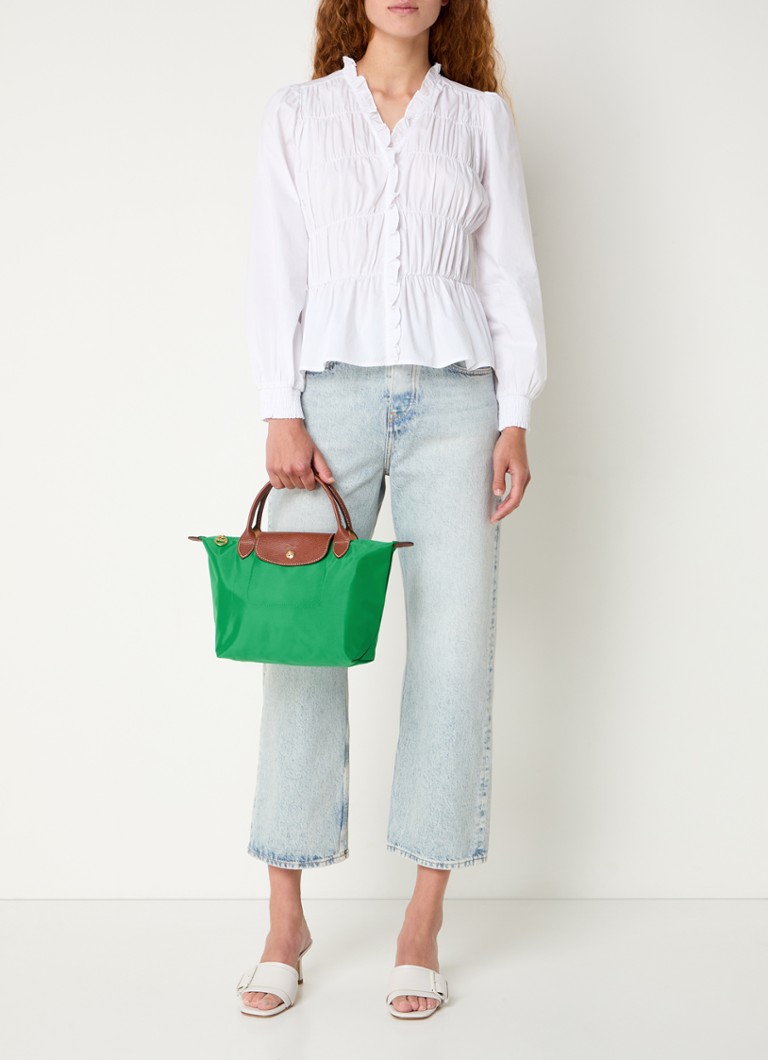 Τσάντα Longchamp Le Pliage Original μέγεθος S με δερμάτινες λεπτομέρειες