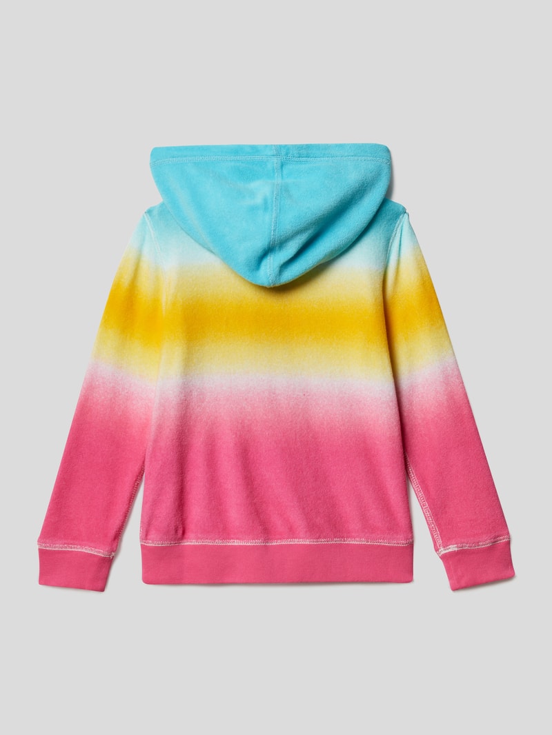 Sweatjacke mit changierendem Kontrast in helltürkis