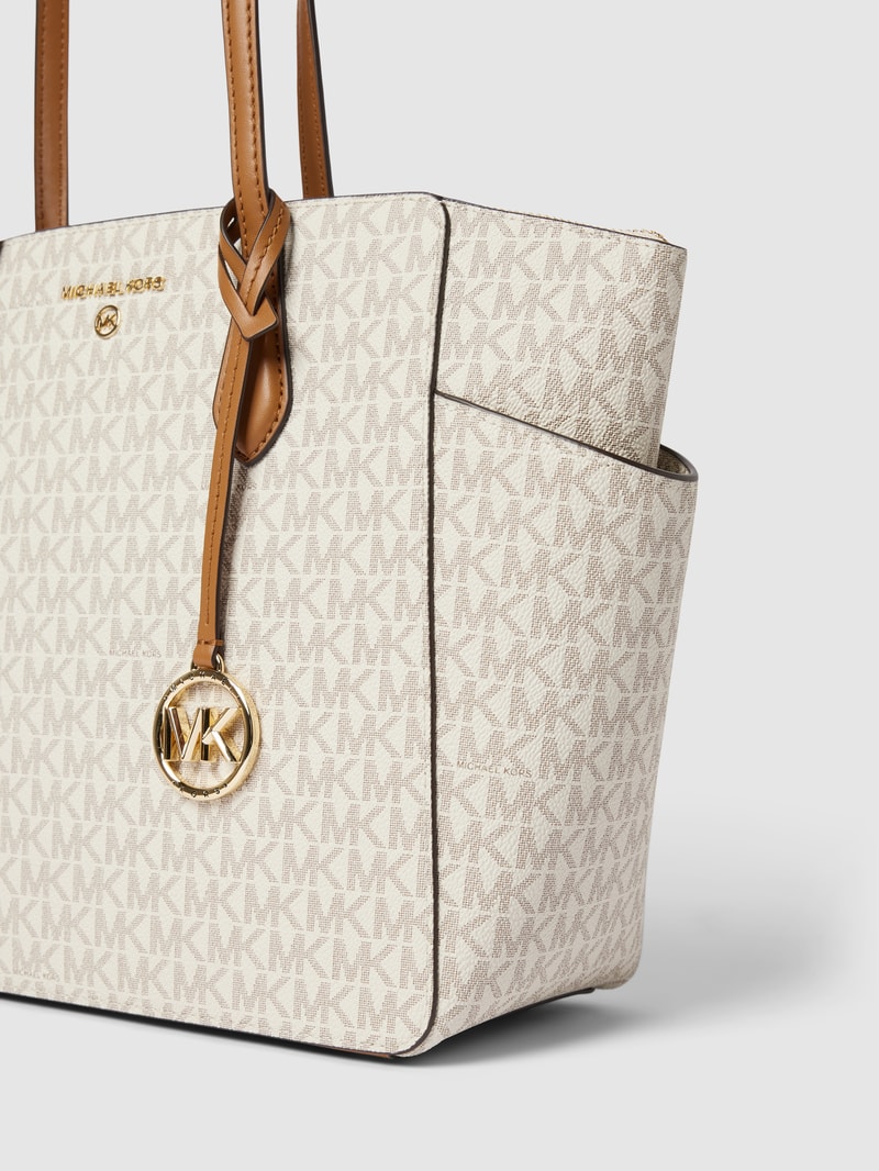 Shopper mit Label-Detail Modell 'MARILYN' in ecru
