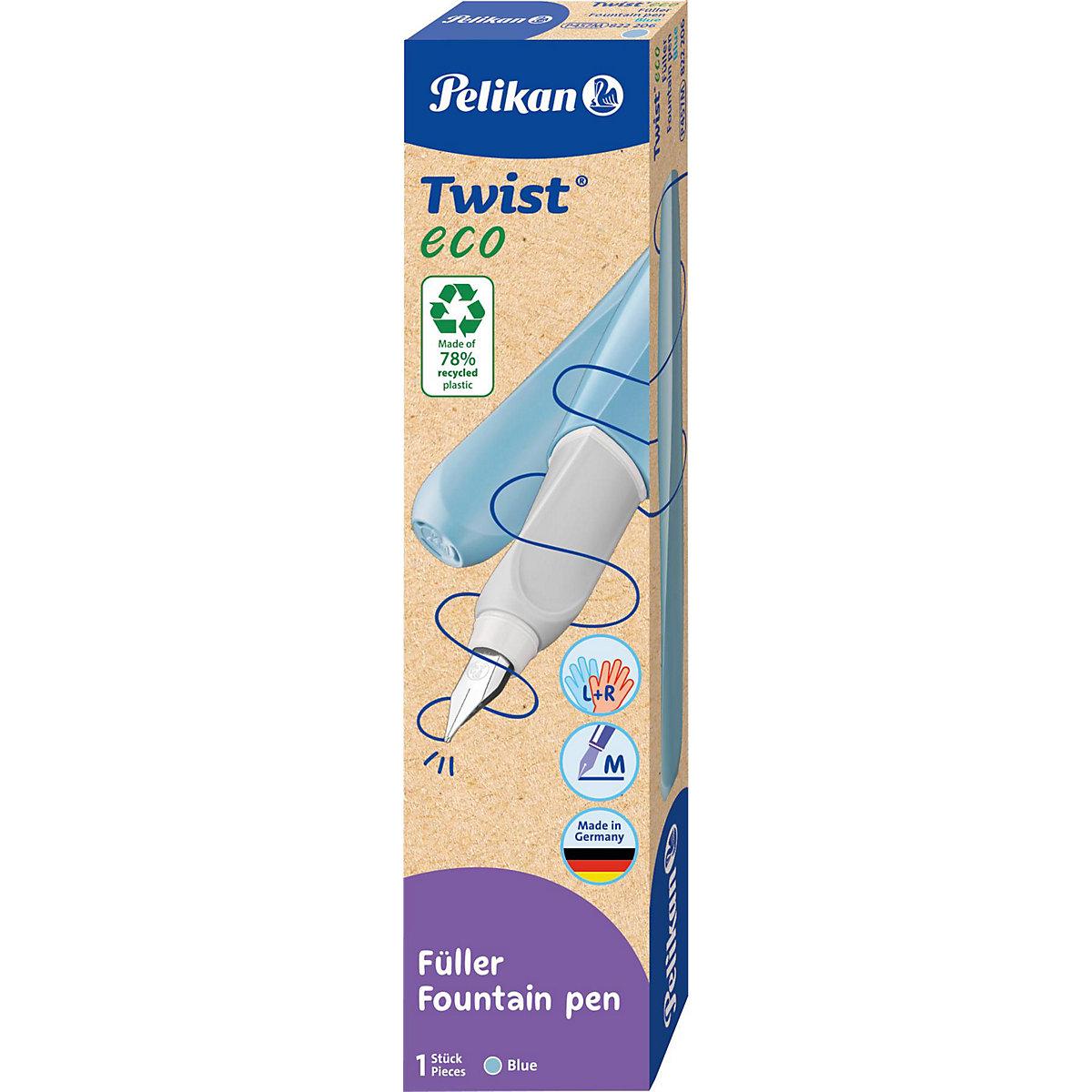 Füllhalter Twist eco blue, Feder M, inkl. Patrone