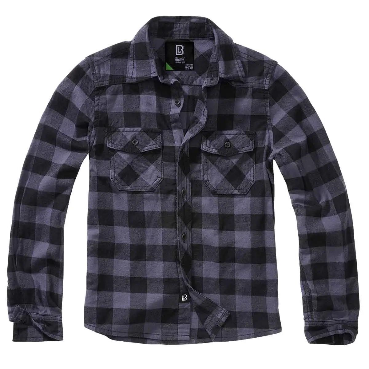 Kinder Checkshirt schwarz-grau