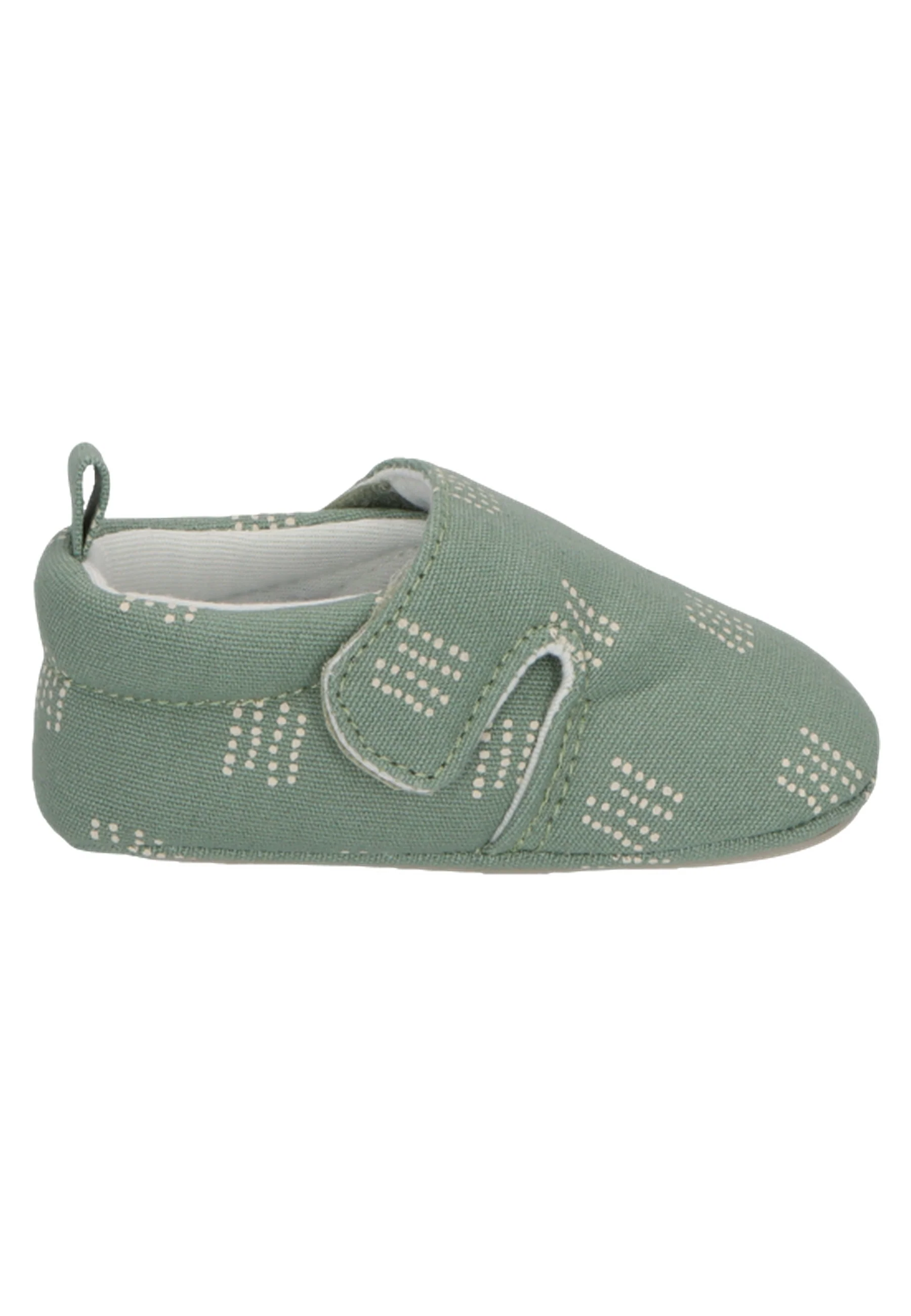 Krabbelschuh bedruckt mit grafischem Punktemuster