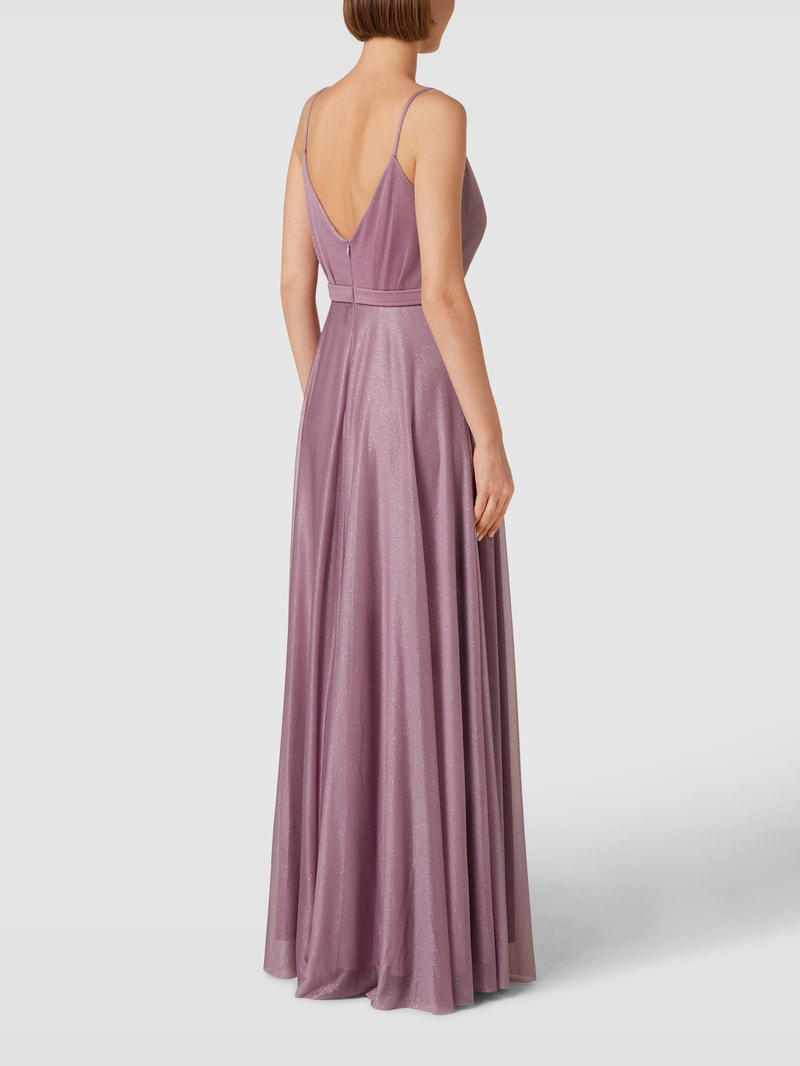 Abendkleid in schimmernder Optik in mauve meliert