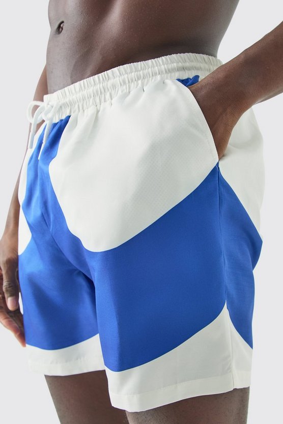 Mittellange Colorblock Badehose