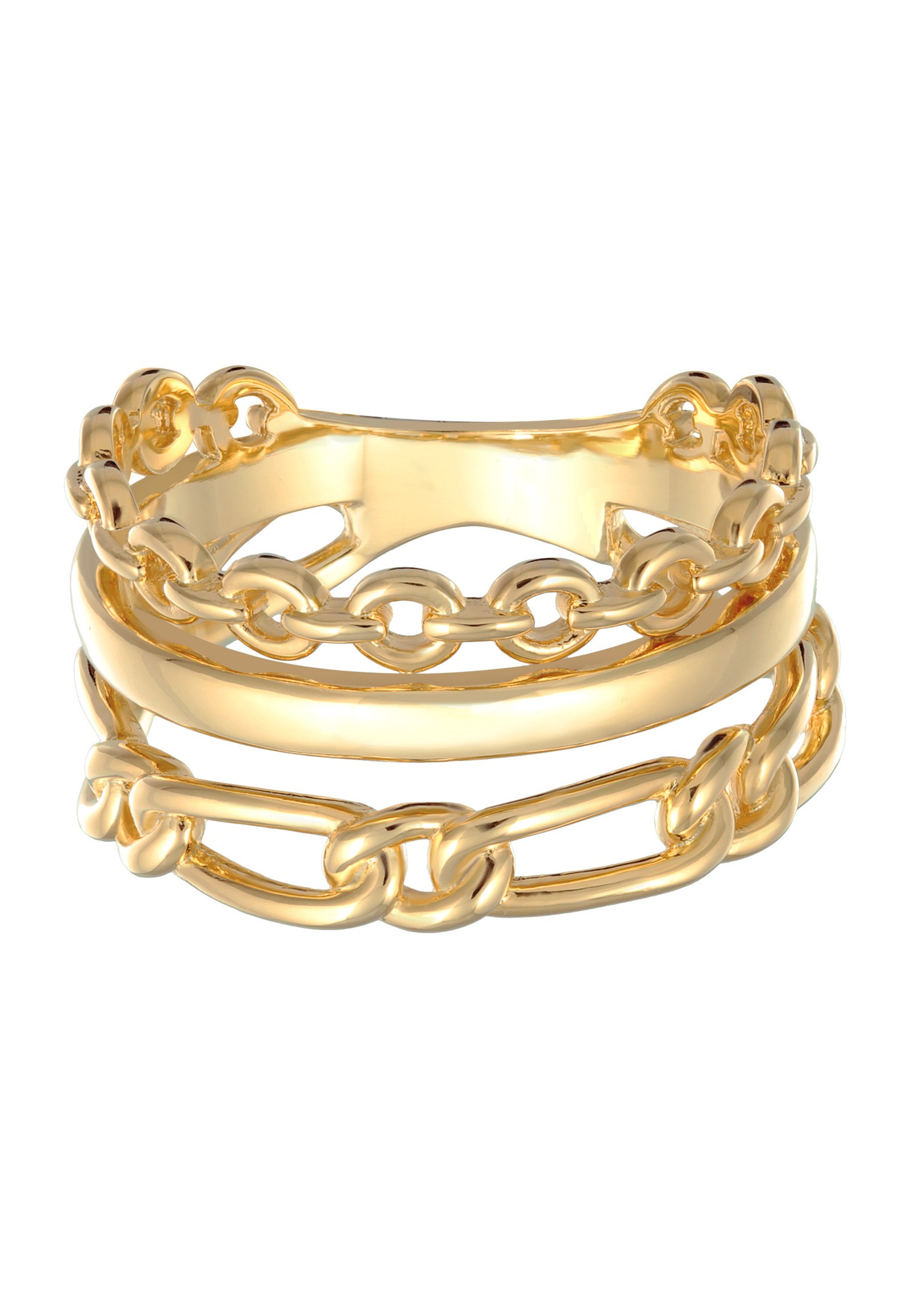 Conjunto de eslabones apilables Elli para mujer, color dorado.
