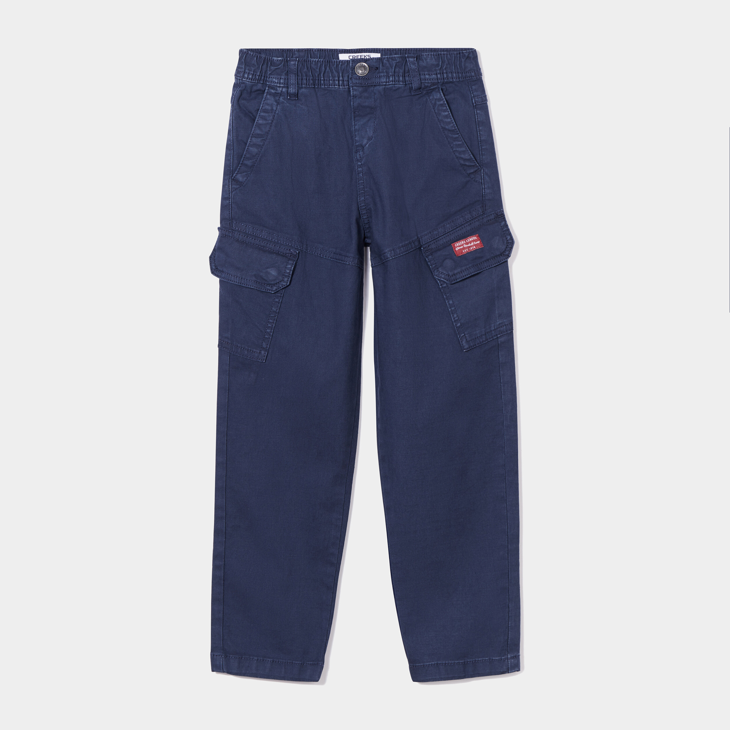 Pantalon cargo 7 8ème coton Creeks bleu marine fille | La Halle