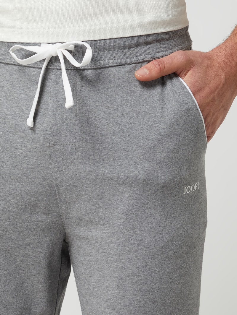 Pyjama-Hose mit Stretch-Anteil in mittelgrau meliert