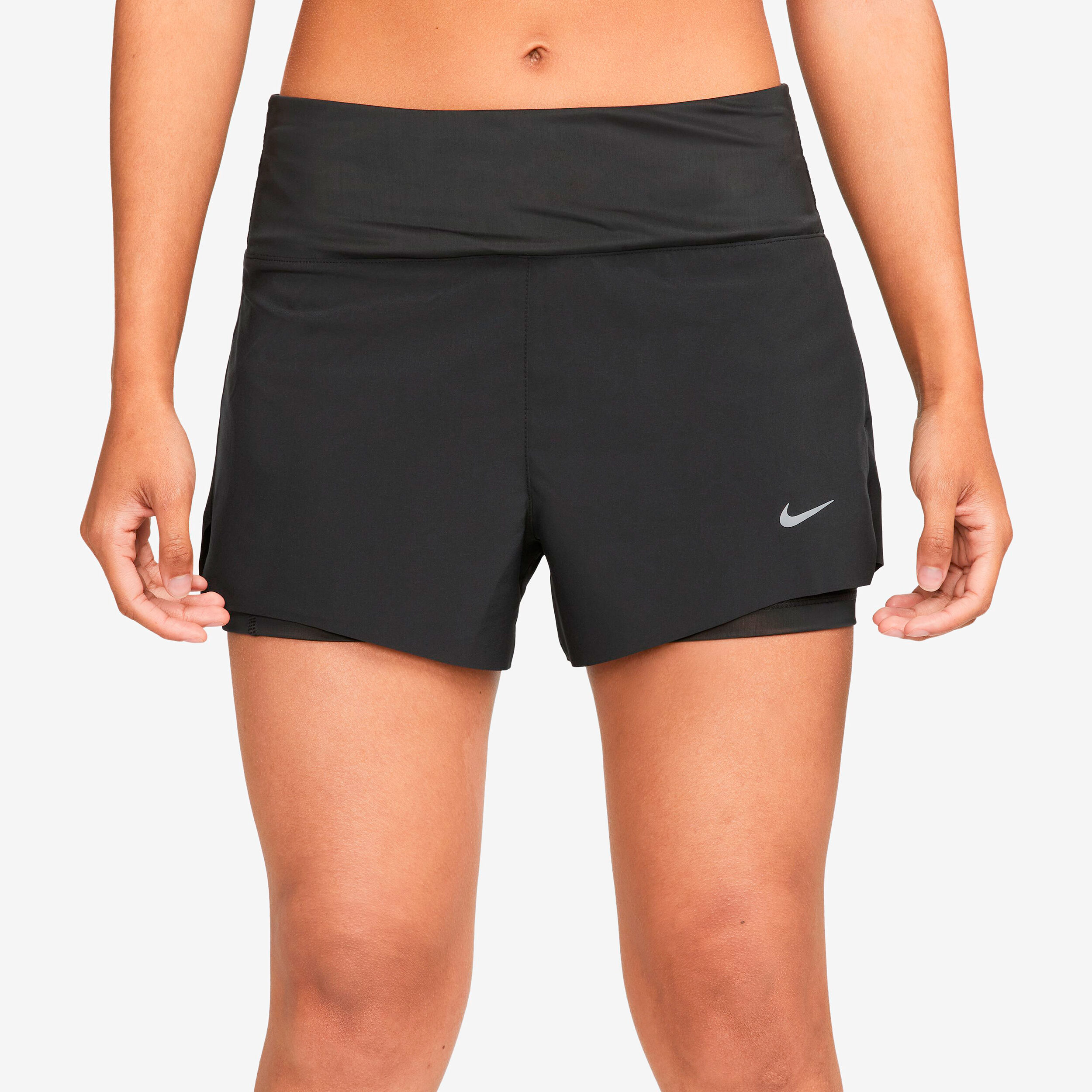 Dri-Fit Swift Mid-Rise 3in 2in1 Shorts Damen - Schwarz
