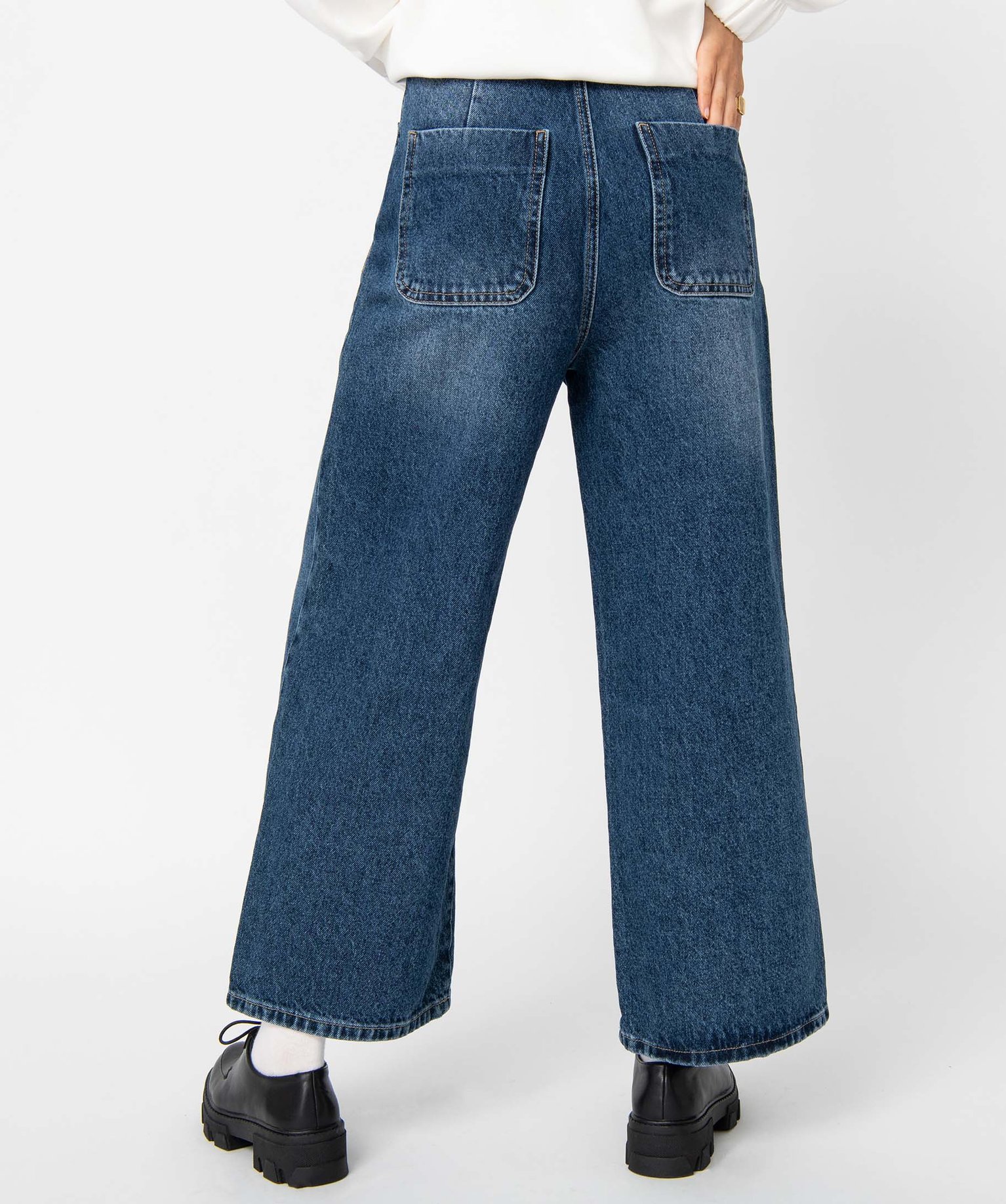 Jean femme extra large taille haute brut | GEMO