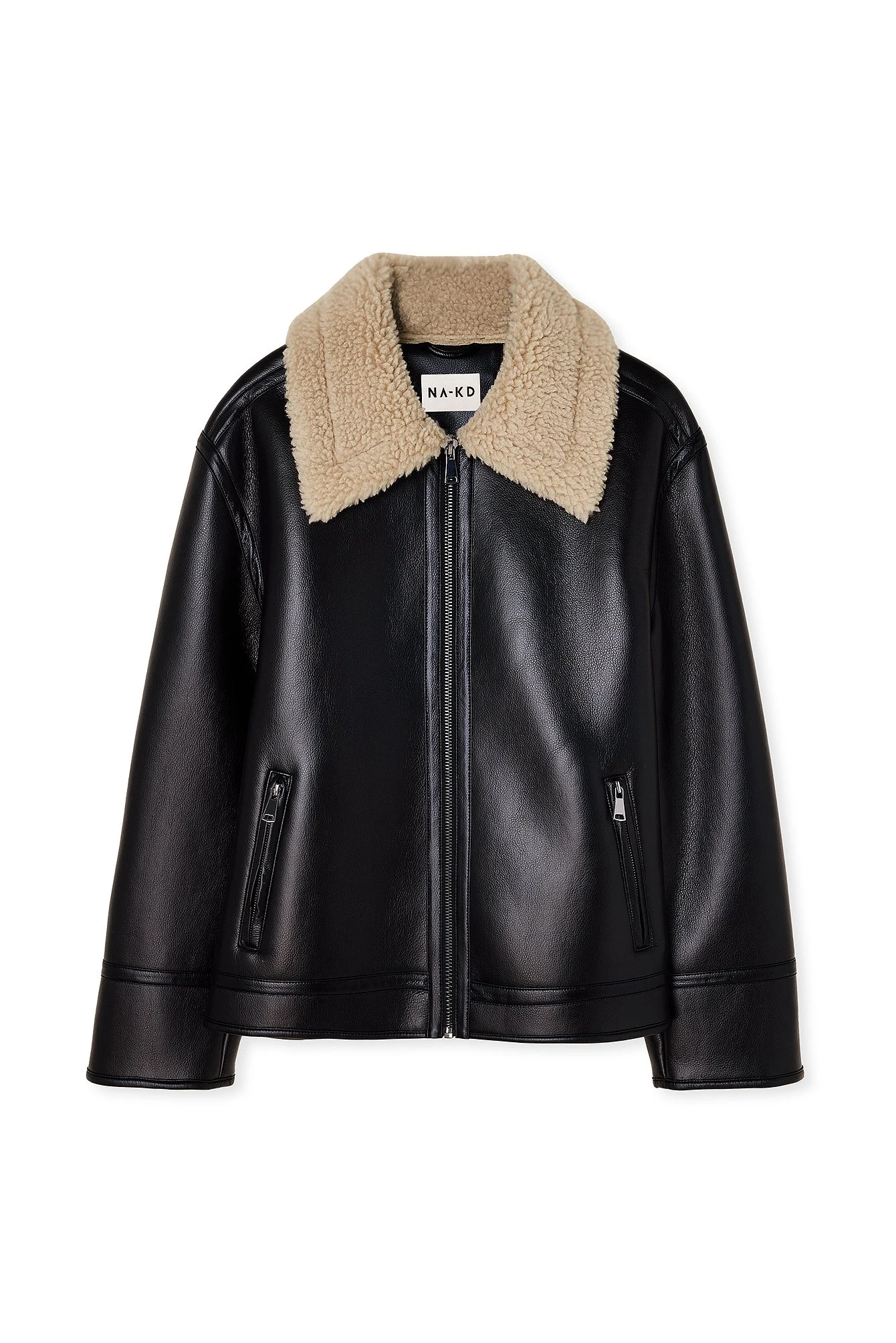 Oversize Bonded Teddy-Detail-Jacke