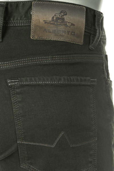 Alberto, Jeans Pipe, Regular Fit, Baumwolle T400®, tannengrün