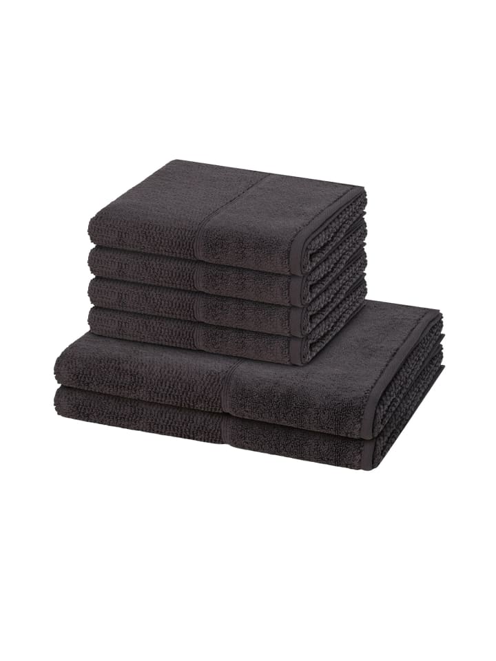 Möve for Frottana 4 X Handtuch 2 X Duschtuch im Set Pearl in Graphite günstig kaufen 6