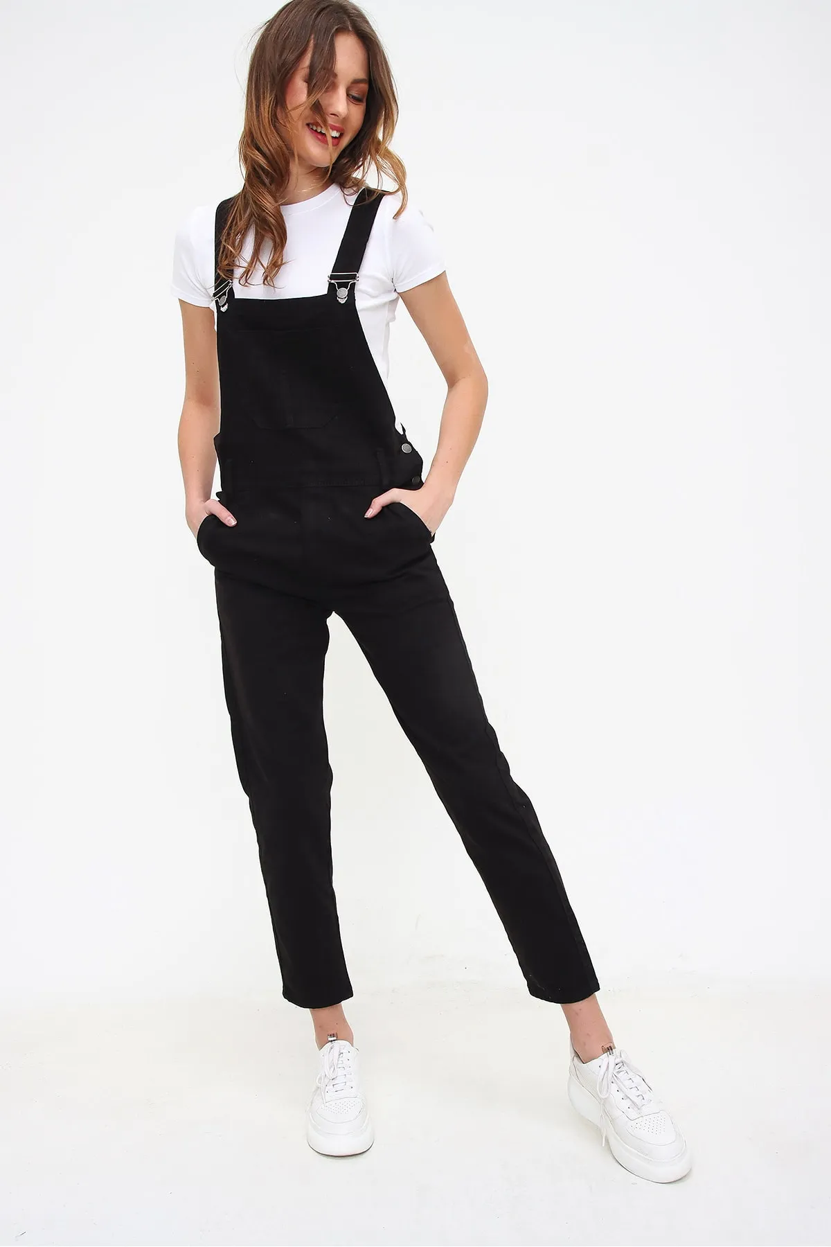 Trend Alaçatı Stili  Latzhose - Schwarz - Regular Fit