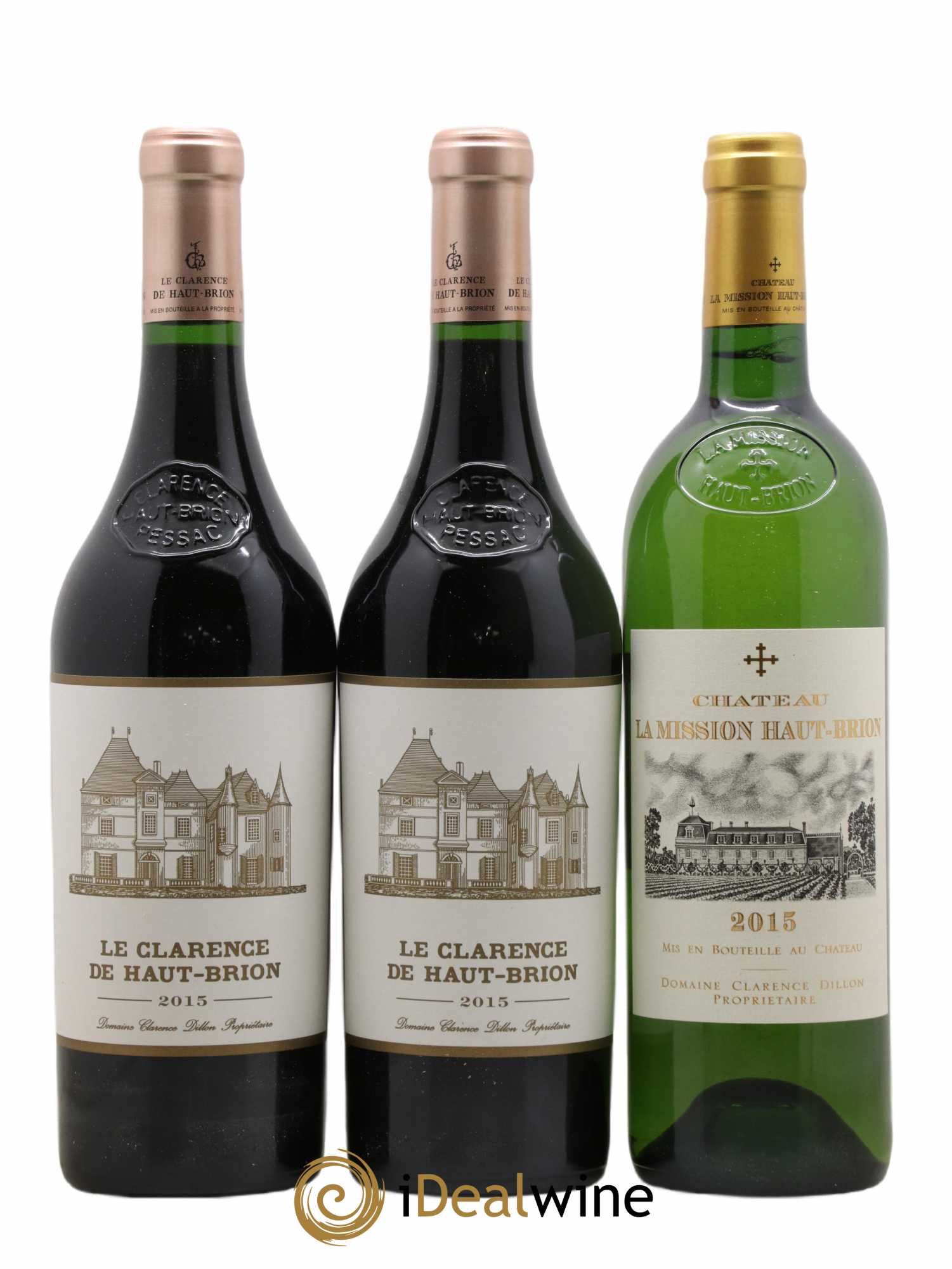 Assortiment Domaines Clarence Dillon 3 Haut brion 3 mission 2 clarence 2 chapelle 1 haut brion blanc 1 Mission blanc 2015 - Lot de 12 Bouteilles