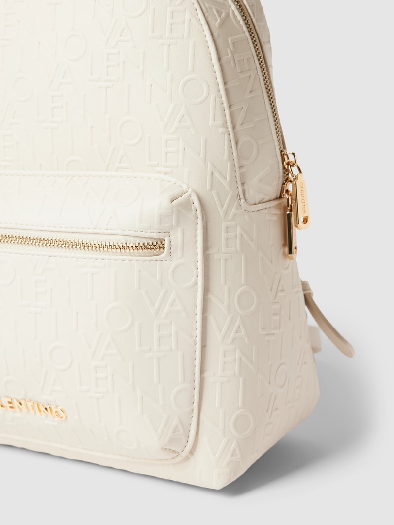 Rucksack mit Label-Muster Modell 'RELAX' in ecru