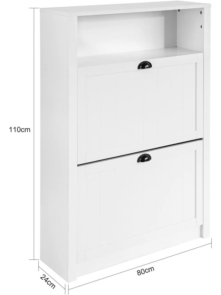 SoBuy Schuhschrank in Weiß - (B)80 x (H)110 x (T)24cm günstig kaufen onesize