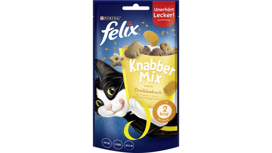 PURINA FELIX KnabberMix Dreikäsehoch mit Cheddar- 60 g