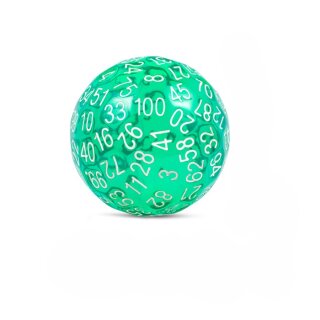 D100 Dice Transparent Green