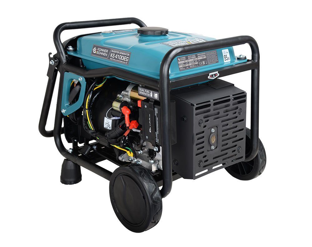Könner & Söhnen Stromerzeuger KS 4100iE G, 4,00 in kW, (DUAL-FUEL Benzin/LPG Invertergenerator, 1-tlg., 2 USB-Anschlüsse, LED-Anzeige), ECO-Modus, Kupferwicklung, Stromerzeuger ultraleise EURO V
