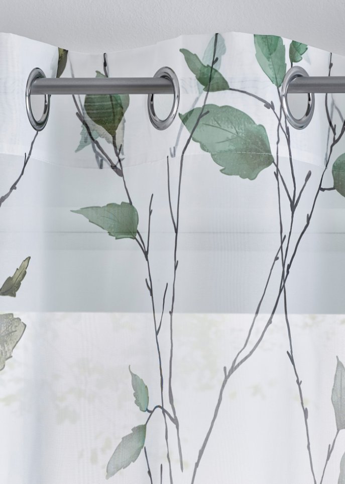 Gardine mit Blumenmuster(1er Pack)