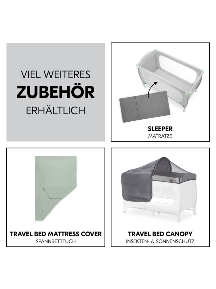 Hauck Reisebett Sleep N Play Go Plus (mit Rollen und seitlichem in grau günstig kaufen onesize