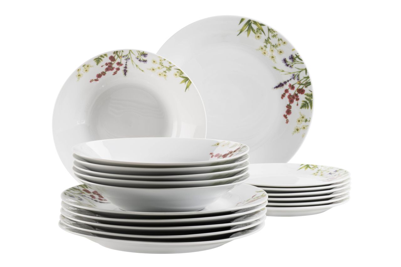 Mäser Serie Herbal Garden, Tellerset 18 teilig für 6 Personen